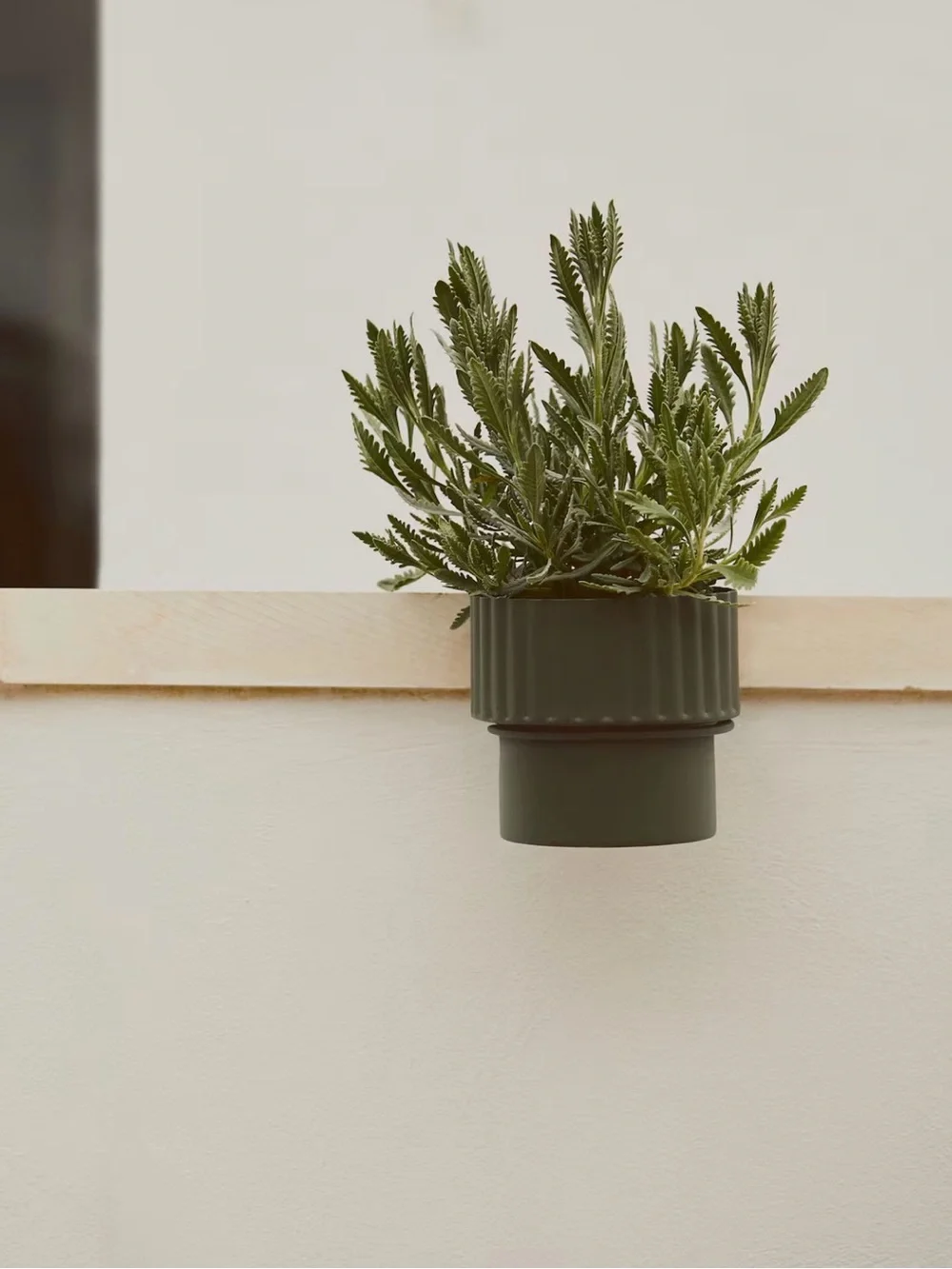 NEW H&M Olive Green Fluted Hanging Planter